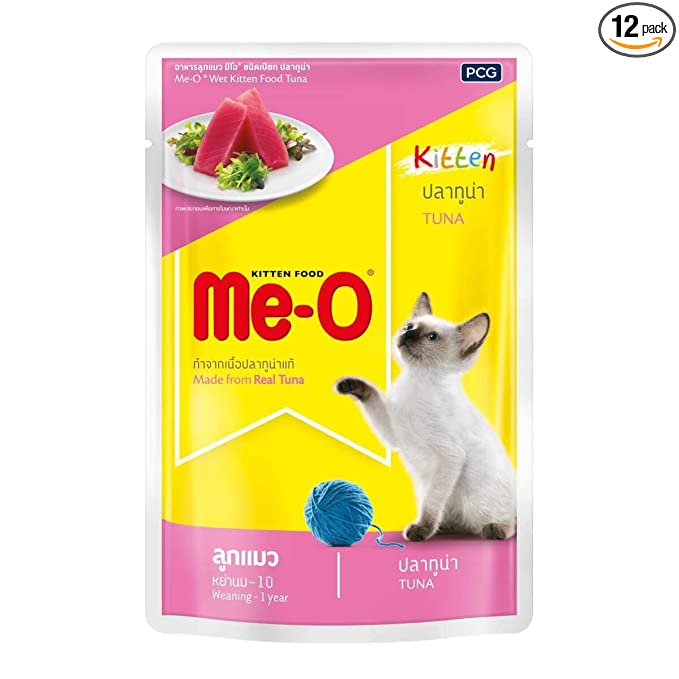 Me-O Tuna Wet Kitten Food (for Kittens of All Breed) - 80gm (Pack of 12)