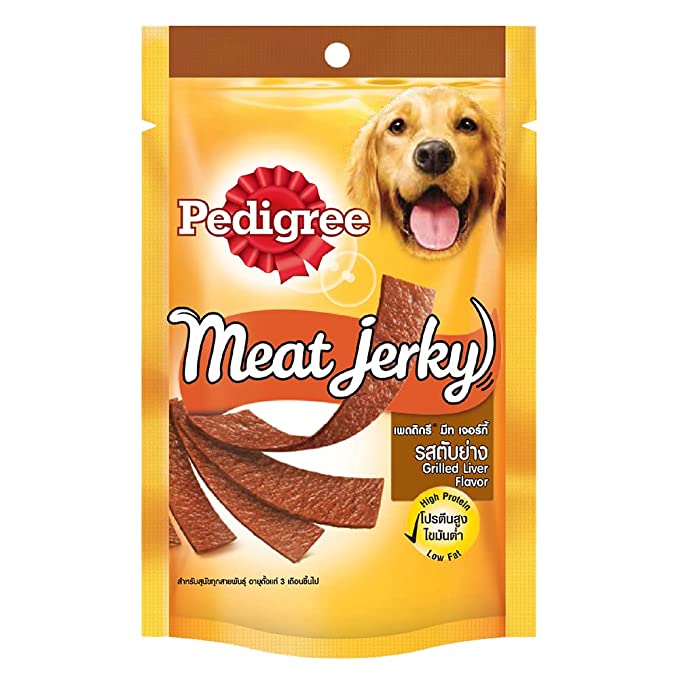 Pedigree Meat Jerky Adult Dog Treat , Grilled Liver 60 g (Pack of 6)