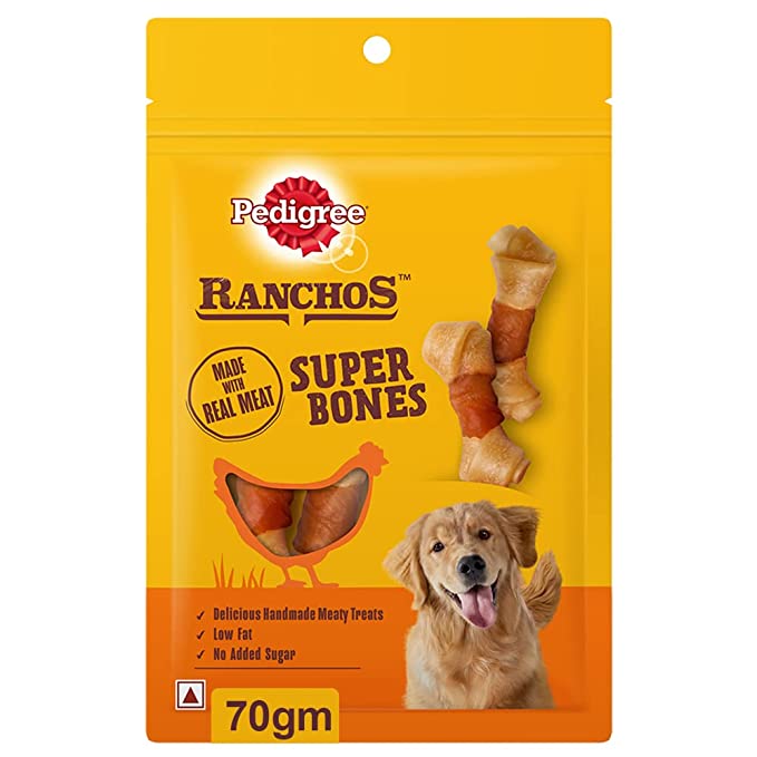 Pedigree Dog Treats, Ranchos Super Bones Chicken & Milk, 70 g