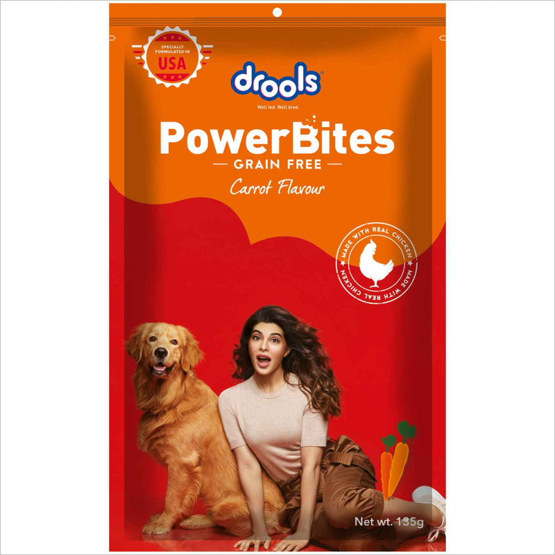 Drools Power Bites Carrot Flavour Dog Treats 135 g