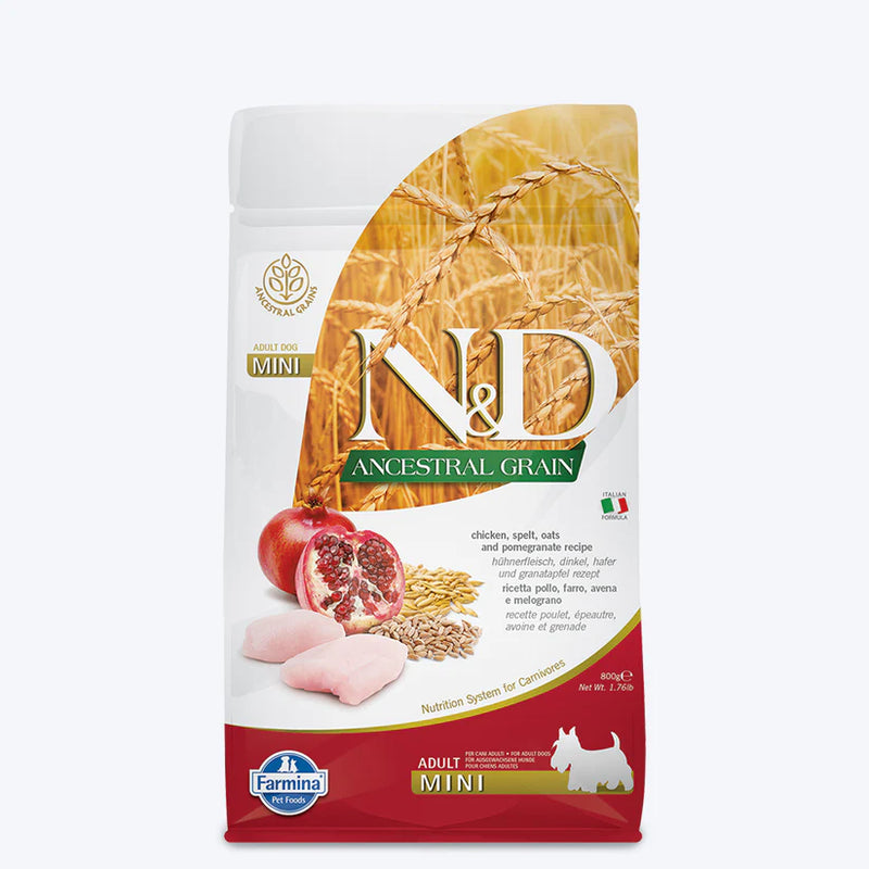 Farmina N&D Low Grain Mini Breed Adult Dry Dog Food  Chicken & Pomogranate