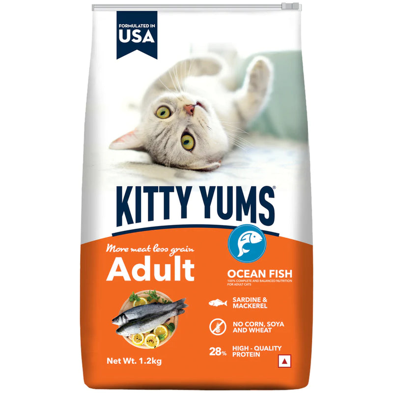 Kitty Yums Adult Dry Cat Food Ocean Fish