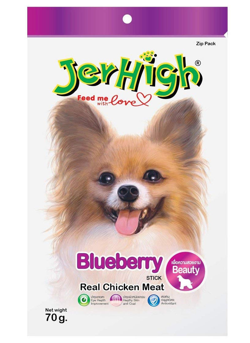 JerHigh Blueberry Stick Dog Treats with Real Chicken Meat,  70 g