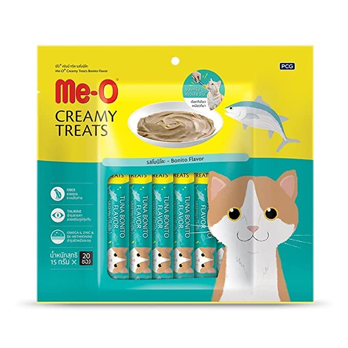 Me-O Creamy Treats for Cats, 300g (Flavour: Tuna & Bonito)