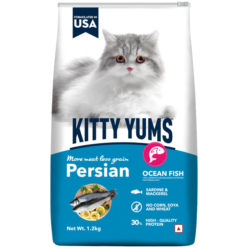 Kitty Yums Dry Cat Food for Persian Cats Ocean Fish