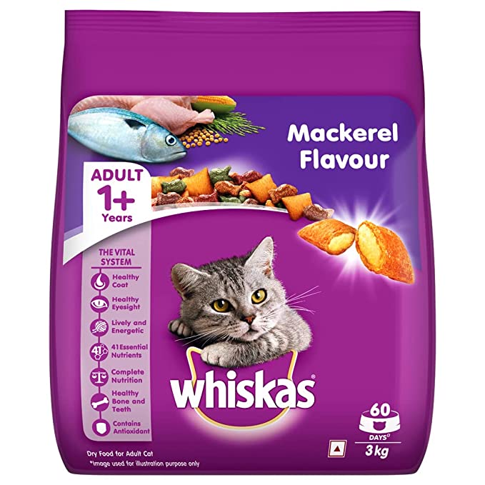 WHISKAS Adult Dry Food, Mackerel