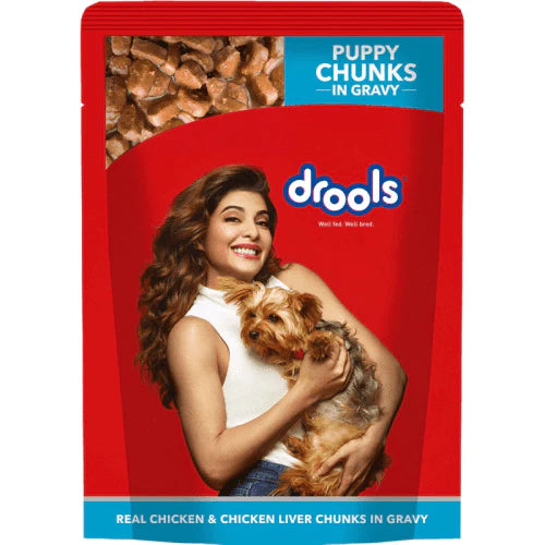 Drools Real Chicken & Chicken Liver Chunks in Gravy Puppy Wet Food 150 g (Pack of 1)