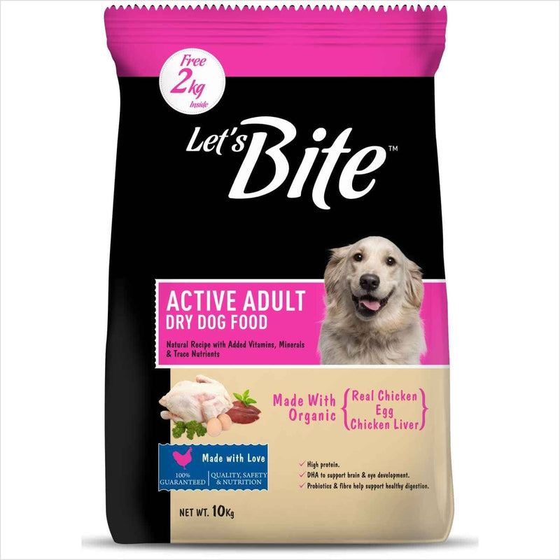 Let's Bite Active Adult Chicken Dry Food for Dogs