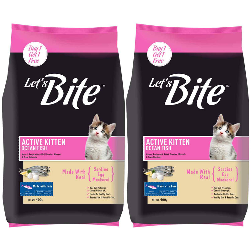 Let's Bite Active Kitten Ocean Fish Cat Dry Food (Buy 1 Get 1 Free)