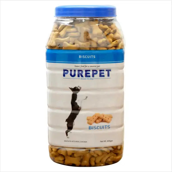 Purepet Milk Flavour Real Chicken Biscuit Dog Treats Jar