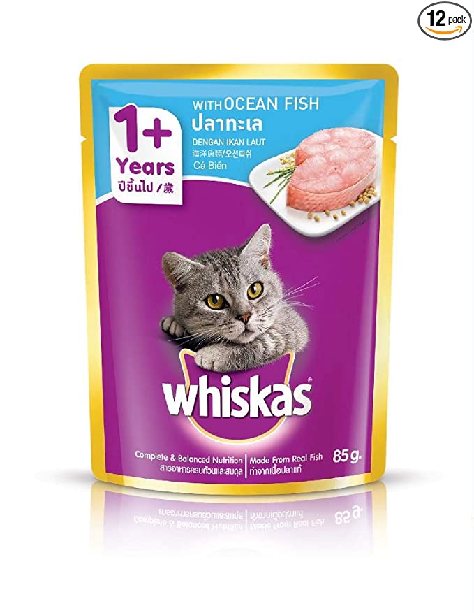 Whiskas Adult Wet Cat Food Tasty Mix, Chicken Tuna in Ocean Fish in Gravy