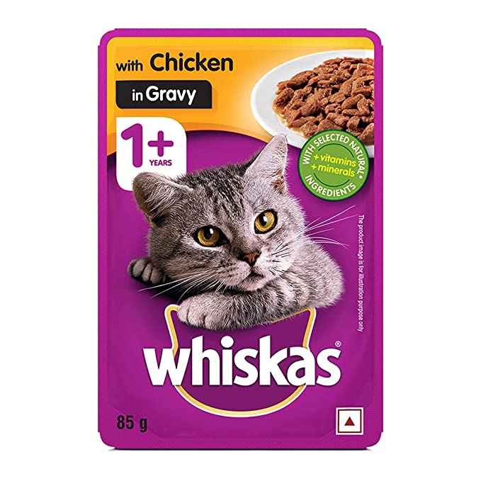 Whiskas Adult Wet Cat Food Chicken in Gravy, 85g