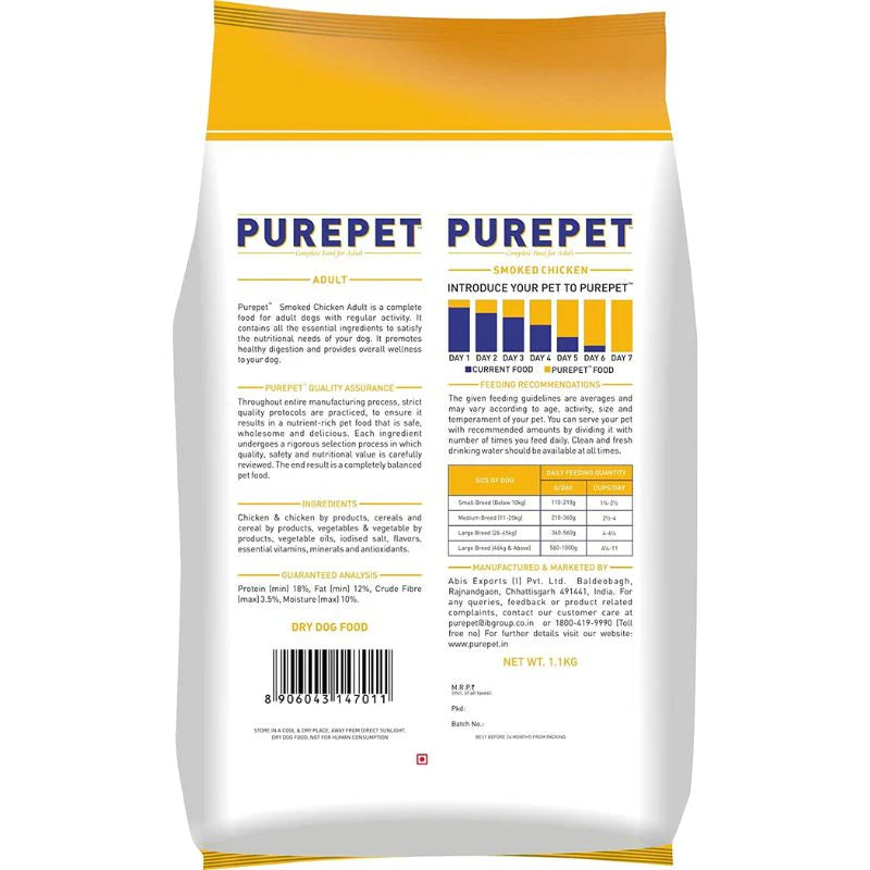 Purepet Dry Dog Food Smoked Chicken