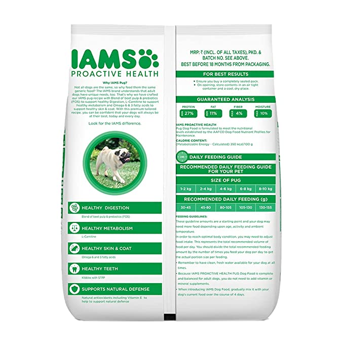 IAMS Proactive Health Adult PUG Premium Dog Dry Food