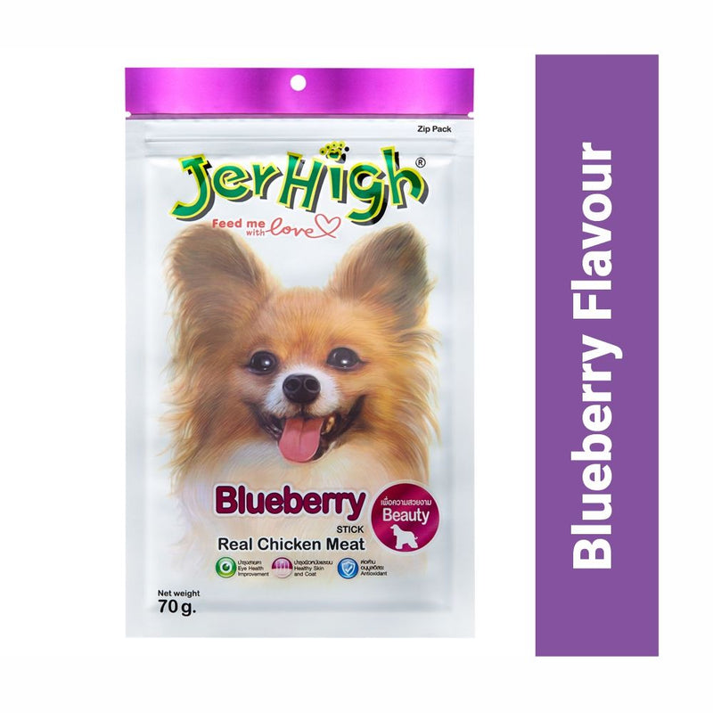 JerHigh Blueberry Stick Dog Treats with Real Chicken Meat,  70 g