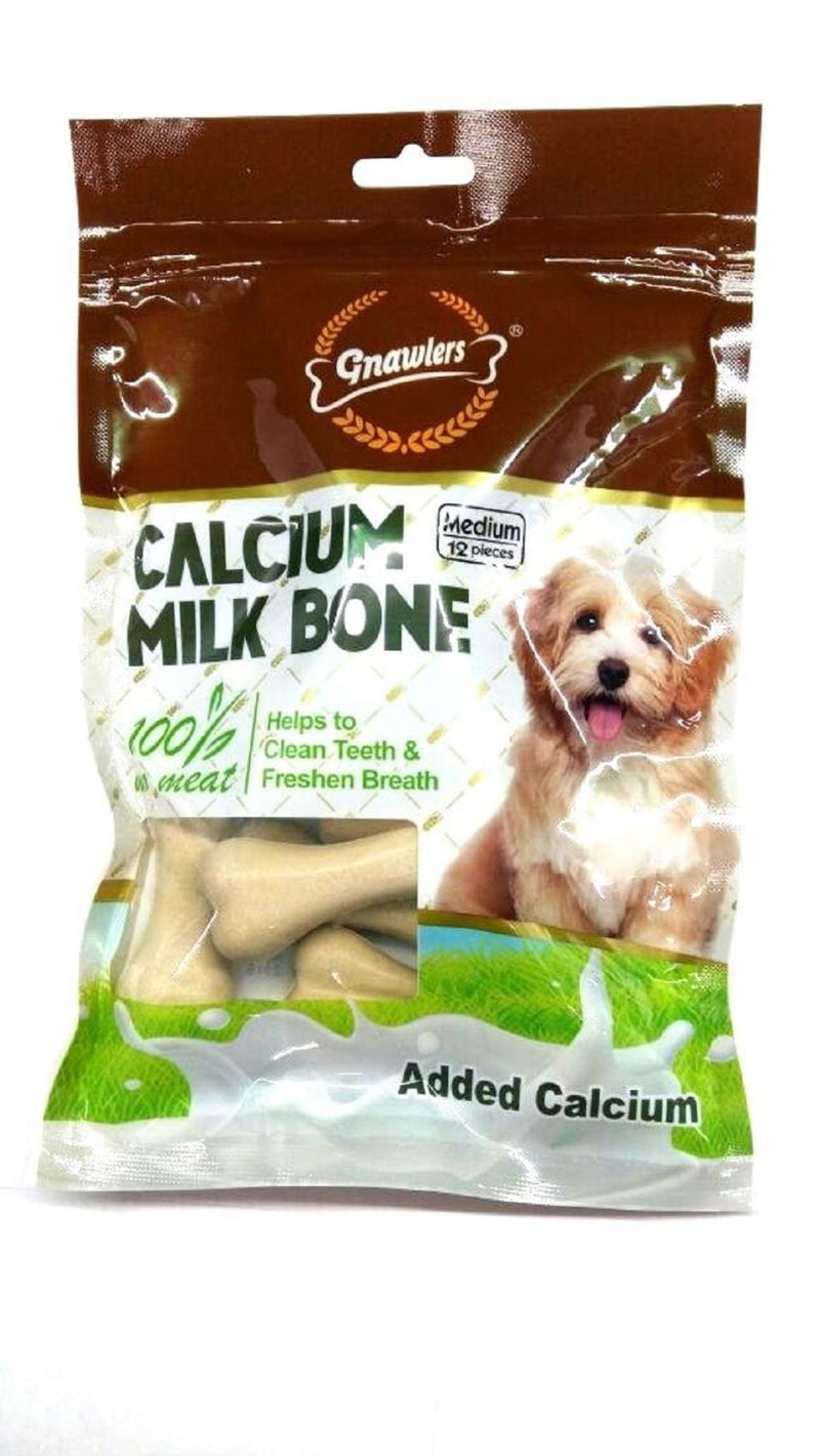 Gnawlers Calcium Dog Milk Bone 12 Pieces Medium - 270g