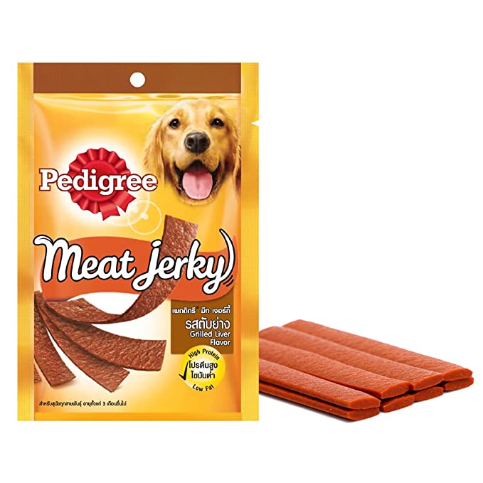 Pedigree Meat Jerky Adult Dog Treat , Grilled Liver 80 g ( Pack of 1)