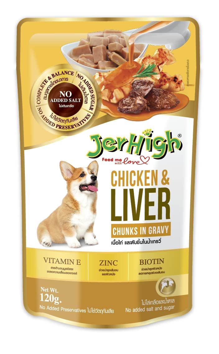 Chicken and liver wet dog food