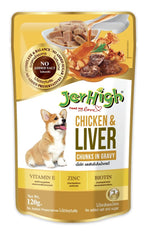 Chicken and liver wet dog food