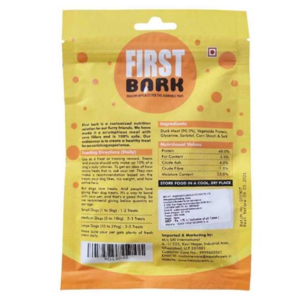 FirstBark Dog Treats- Roasted Duck, 70 g