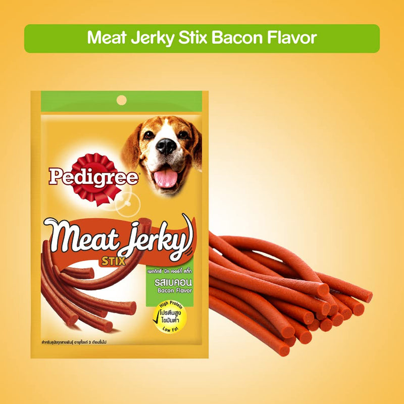 Pedigree Meat Jerky Adult Dog Treat, Bacon, 60 g (Pack of 6)