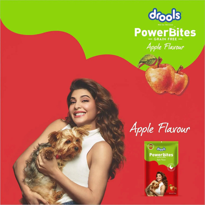 Drools Power Bites Apple Flavour, Real Chicken, Dog Treats, 135 g