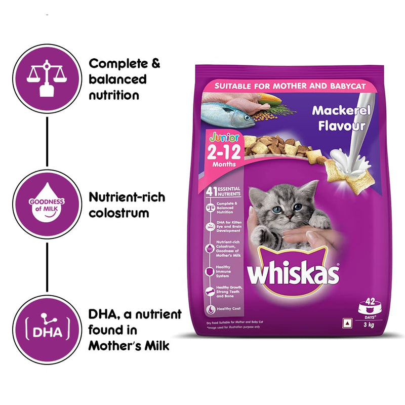 WHISKAS  Kitten Dry Food, Mackerel