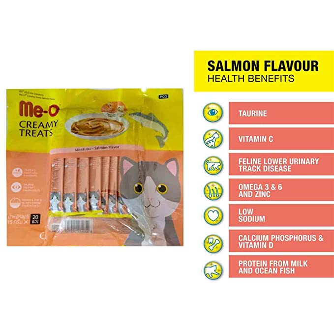 Me-O Creamy Treats for Cats of All Life Stages, 300g (Flavour: Salmon)