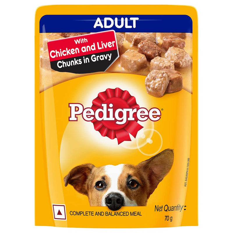 Pedigree Adult Wet Food Chicken & Liver Chunks in Gravy