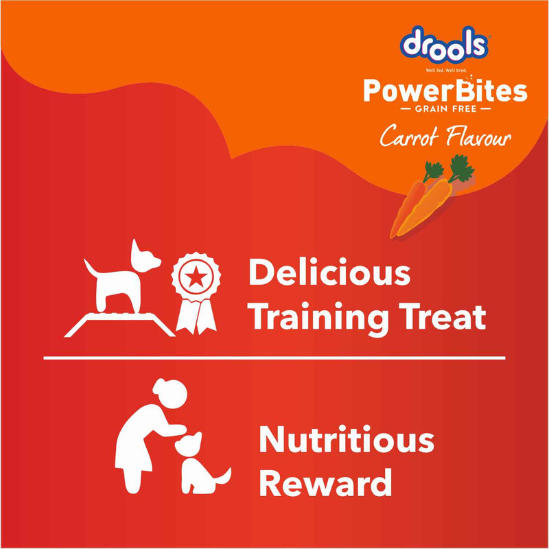 Drools Power Bites Carrot Flavour Dog Treats 135 g