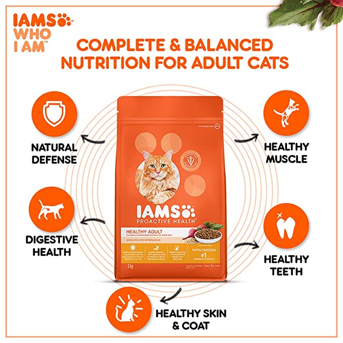 IAMS Adult Dry Cat Food (1+ Years) with Chicken