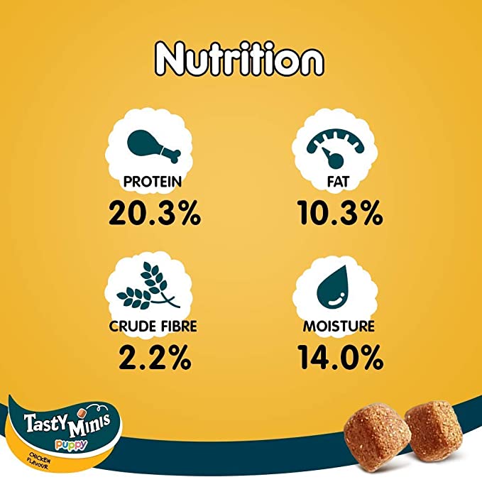 Pedigree Tasty Minis Cubes Puppy Dog Treat 125 g (Pack 0f 6)