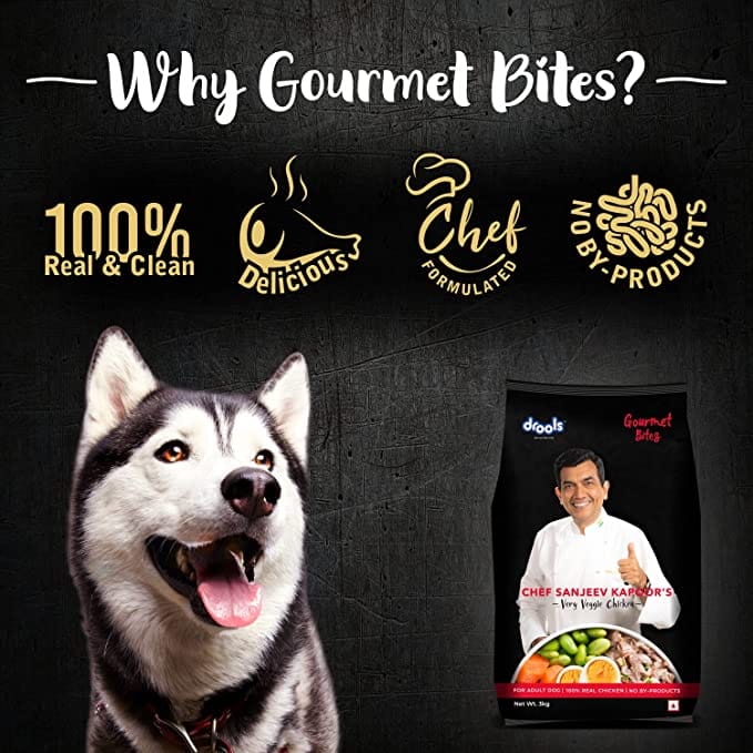 Drools Gourmet Bites, Sanjeev Kapoor Recipe, Very Veggie Chicken Pellet Adult Dog Food