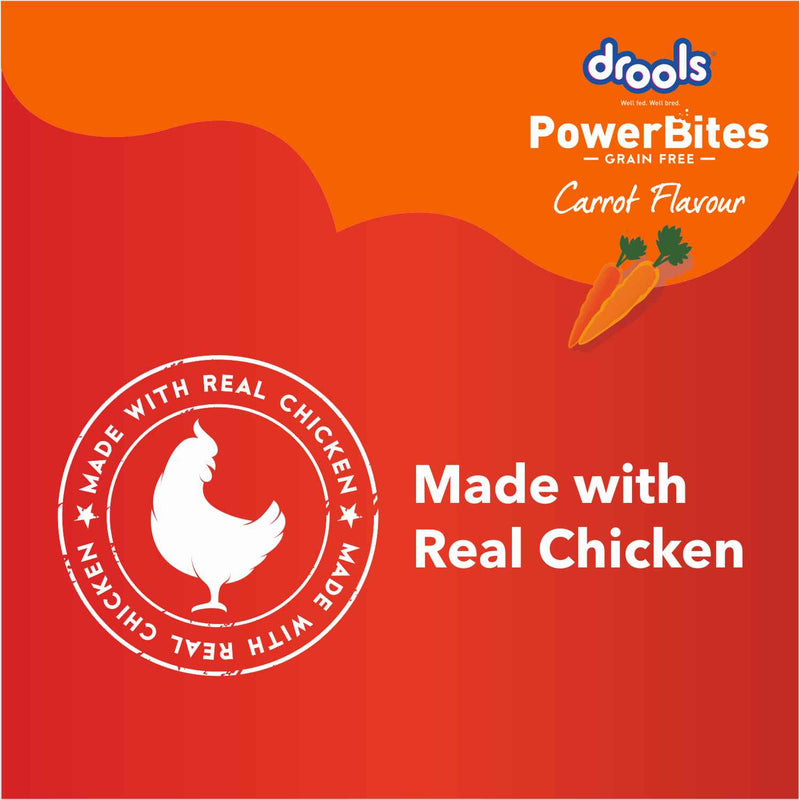 Drools Power Bites Carrot Flavour Dog Treats 135 g