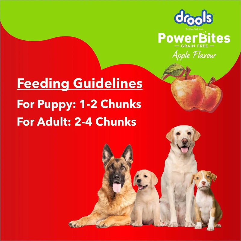 Drools Power Bites Apple Flavour, Real Chicken, Dog Treats, 135 g