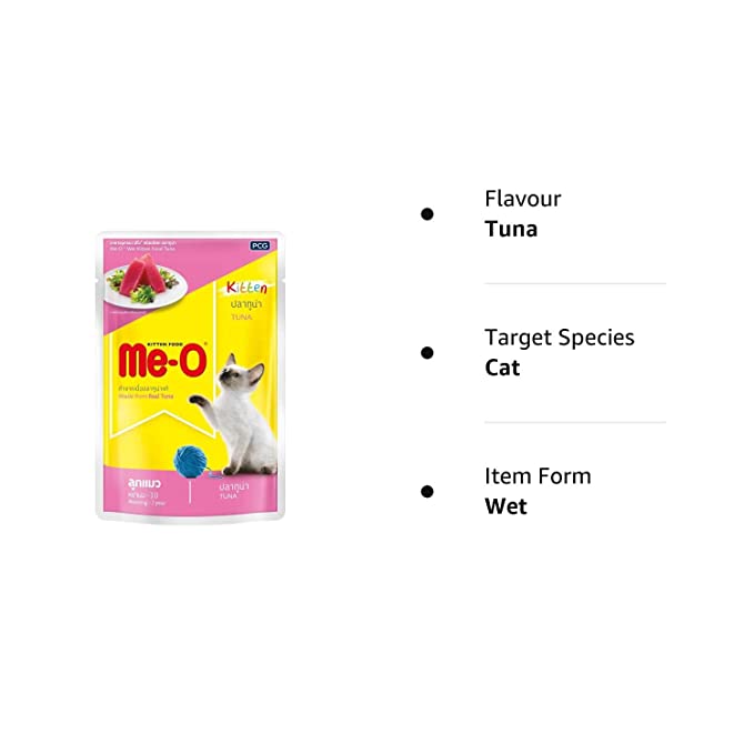 Me-O Tuna Wet Kitten Food (for Kittens of All Breed) - 80gm (Pack of 12)