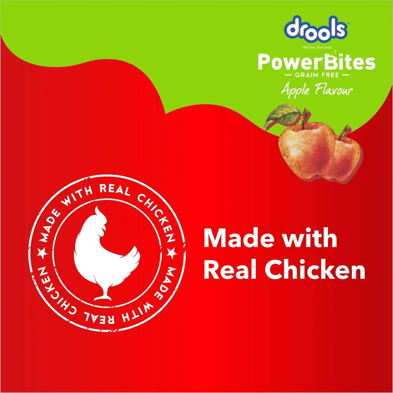 Drools Power Bites Apple Flavour, Real Chicken, Dog Treats, 135 g