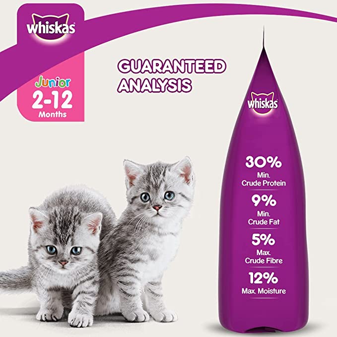 WHISKAS Kitten Dry Food, Ocean Fish with Milk