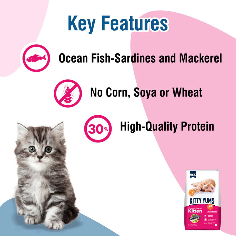 Kitty Yums Kitten Dry Cat Food Ocean Fish