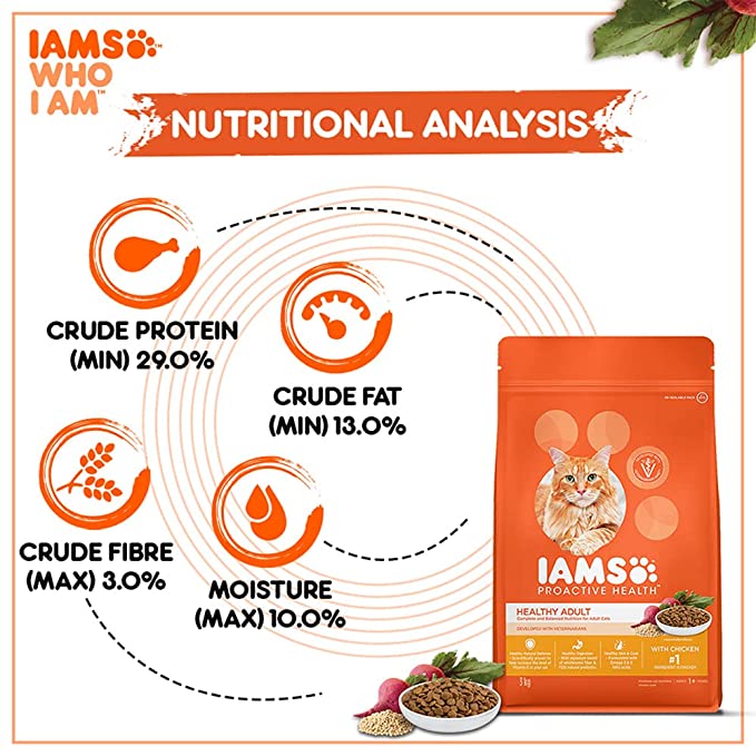 IAMS Adult Dry Cat Food (1+ Years) with Chicken