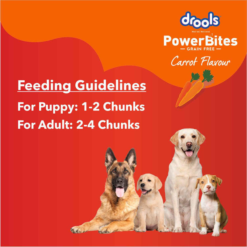 Drools Power Bites Carrot Flavour Dog Treats 135 g