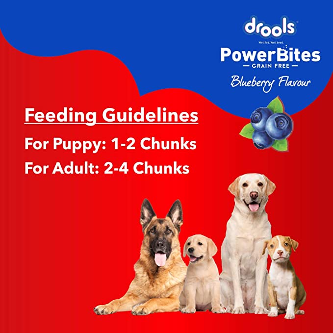 Drools Power Bites Blueberry Flavour, Real Chicken, Dog Treats, 135 g