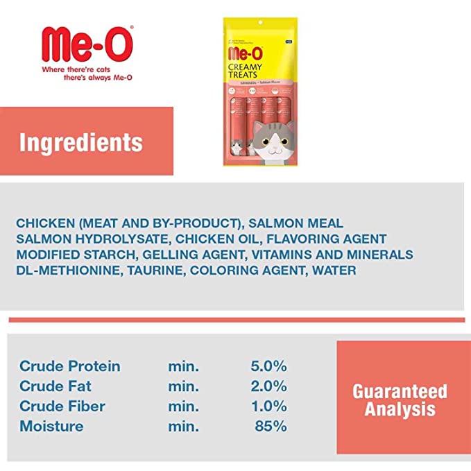 Me-O Creamy Treats for Cats of All Life Stages, 300g (Flavour: Salmon)