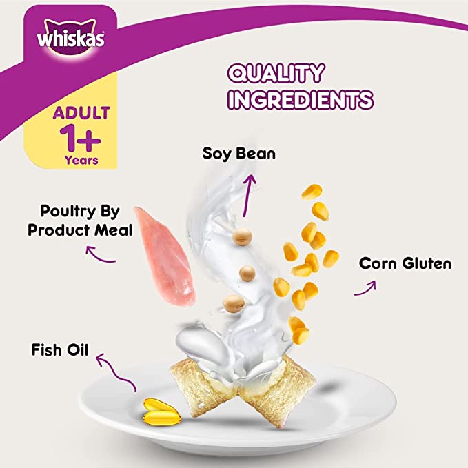 WHISKAS Adult Dry Food, Grilled Saba