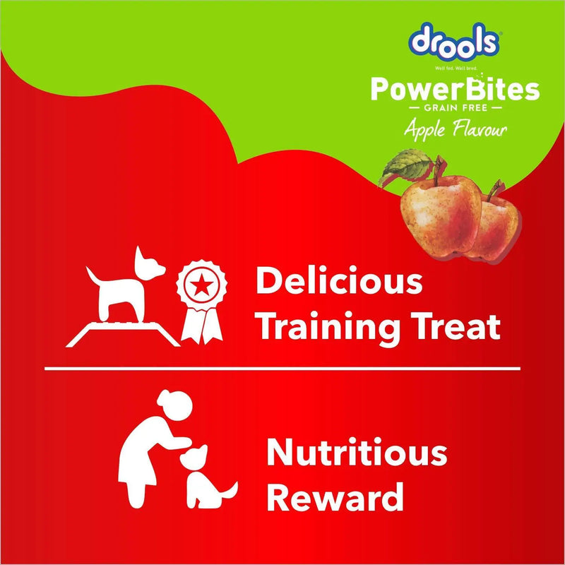 Drools Power Bites Apple Flavour, Real Chicken, Dog Treats, 135 g