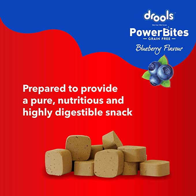 Drools Power Bites Blueberry Flavour, Real Chicken, Dog Treats, 135 g