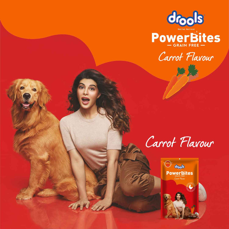 Drools Power Bites Carrot Flavour Dog Treats 135 g