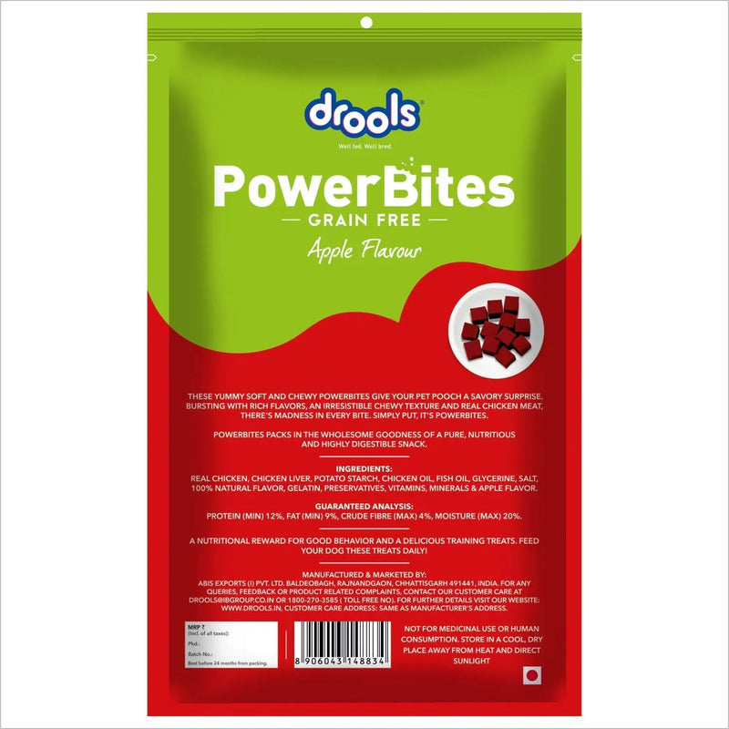 Drools Power Bites Apple Flavour, Real Chicken, Dog Treats, 135 g