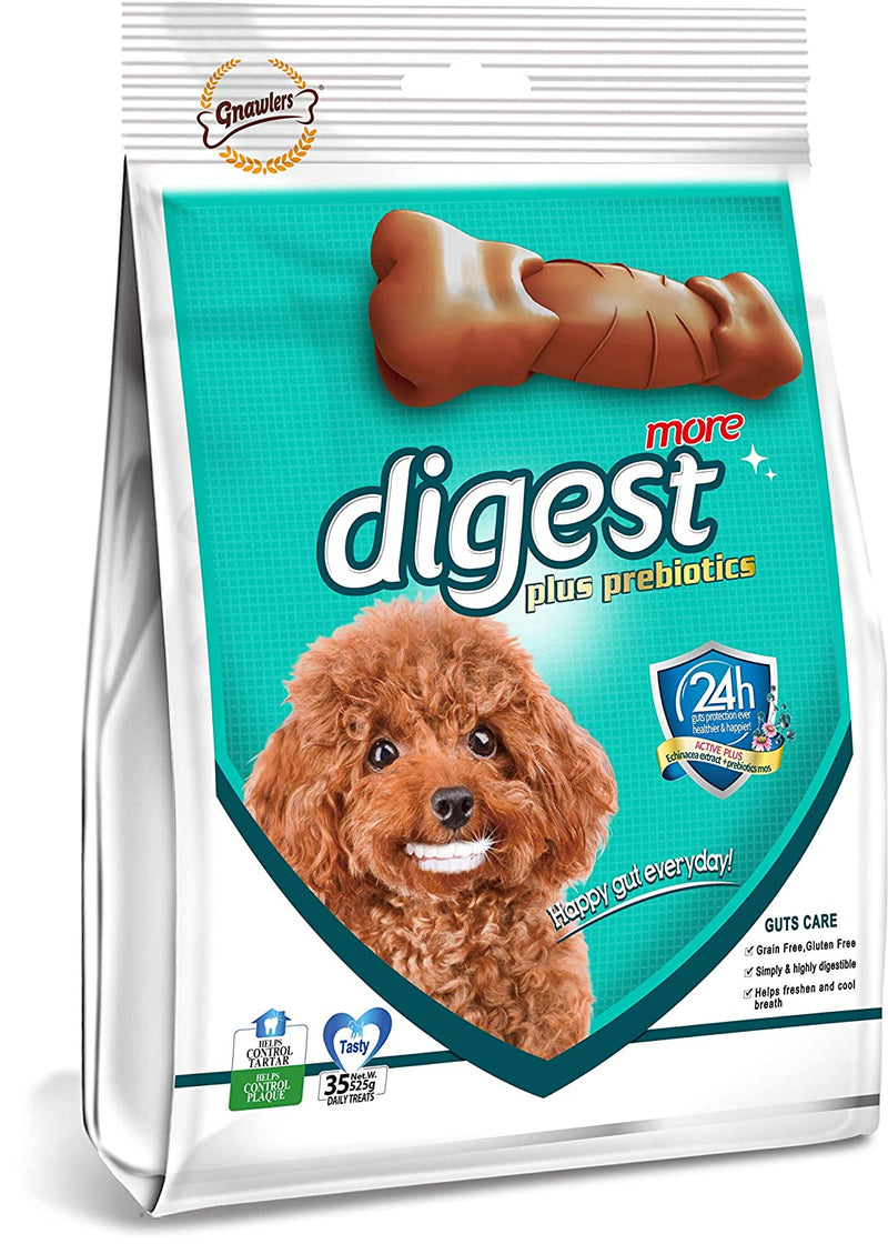 Gnawlers Digest More Plus Prebiotics, Dental Chew Bone for Dogs Medium, 525 g