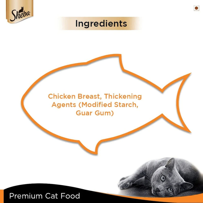 Sheba Succulent Chicken Breast in Gravy Adult Wet Cat Food, 85 gm